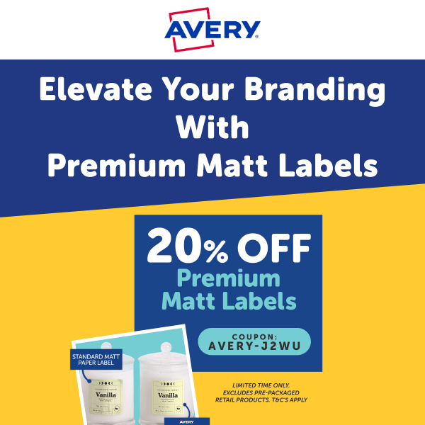 Elevate Your Branding: 20% Off Premium Matt Labels Sale