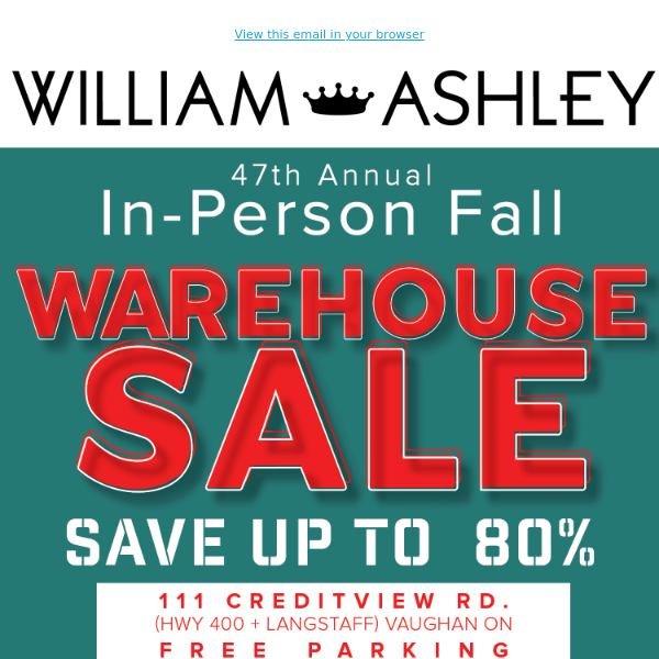 💥TORONTO's Best Warehouse Sale Opens Tomorrow - Friday, October 28! SAVE UP TO 80%✨