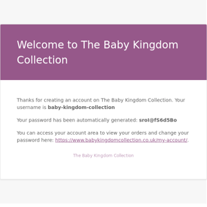 Your The Baby Kingdom Collection account has been created!