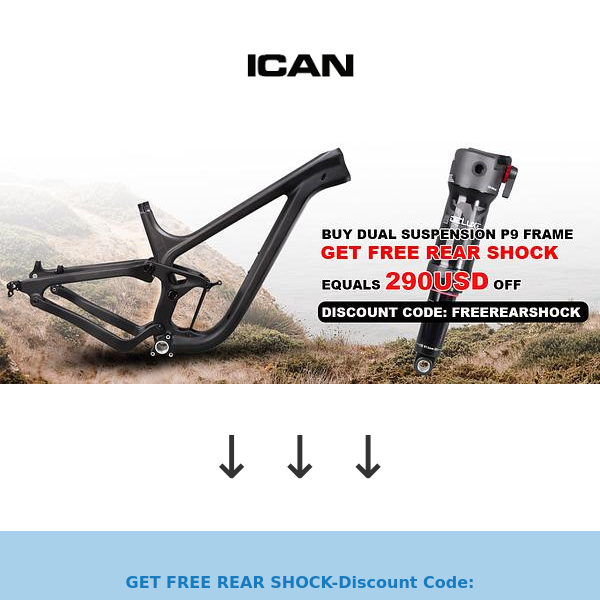Grab the Deal: Get a Free Rear Shock with P9 Frame Purchase at ICAN Cycling!