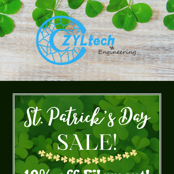 🍀 Save the Green! Enjoy 10% Off Filament this St. Patrick's Day! 🌈