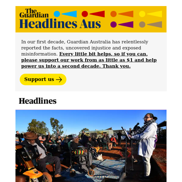 The Guardian Headlines: Australia news live: Linda Burney attacks Dutton’s opposition to voice; Australian avoids jail over drunken rampage in Indonesia