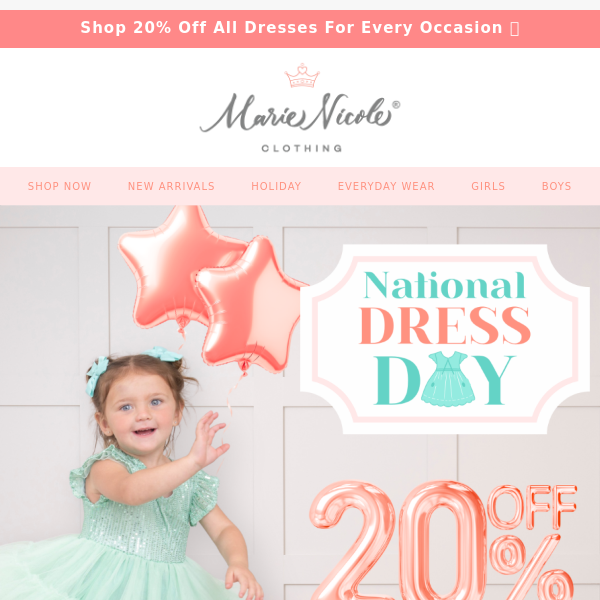 Get Ready for National Dress Day With 20% Off ALL Dresses 😍💕