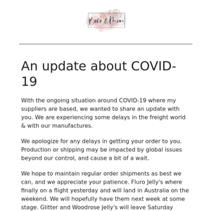 Covid 19 DELAYS & SOME INFOMATION FROM BOHO&MOOI