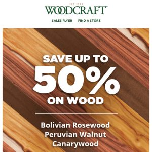 Save Up to 50% on June Wood Deals