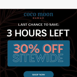 LAST CHANCE TO SAVE: 3 HOURS LEFT!