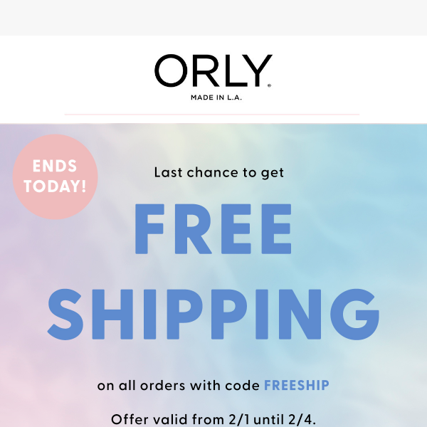 Last Day for FREE Shipping! 📦