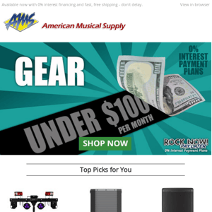 Great Gear Deals: Under $100 per Month & in Stock Now!