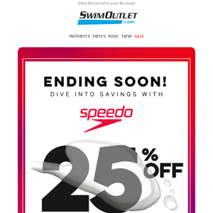 Lap up the Savings: 25% off Speedo ends Today! 🏊