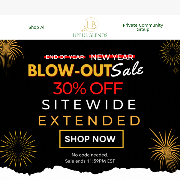 End Of Year Blowout Sale EXTENDED!