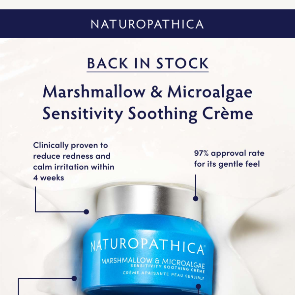 Sensitive Skin Savior: Marshmallow & Microalgae Soothing Crème Back in Stock at Naturopathica!