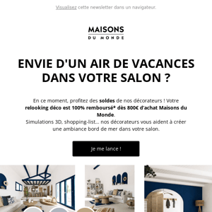 Relookez votre salon comme à la mer à prix réduits 🌊