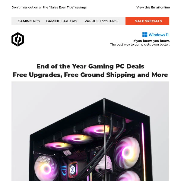 ✔ Year End Gaming PC Deals Are Here for a Limited Time