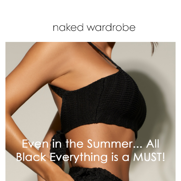 Naked Wardrobe The Nw High-neck Crop Top In Black