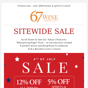 Our July 4th Sale is Now A Percentage Sale!