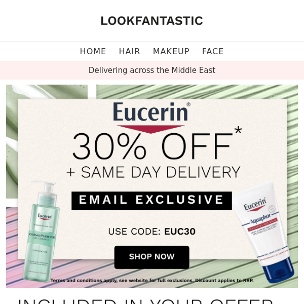 Email EXCLUSIVE 🤗 30% Off Eucerin