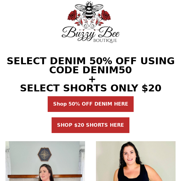 50% off select denim