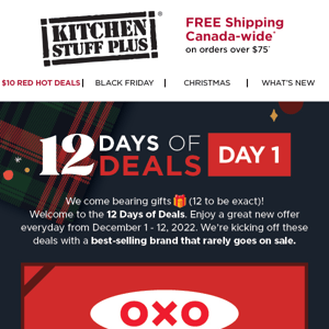 12 Days of Deals - Day 1: OXO 20% off 🎁