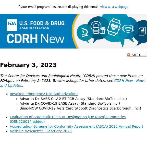 CDRH New - February 3, 2023
