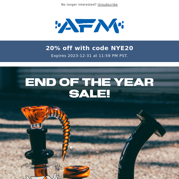 AFM 20% Off End Of Year Sale