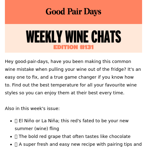 Weekly Wine Chats #131⛱