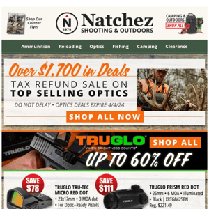 Over $1,700 in Deals with Our Tax Refund Sale on Top Selling Optics!