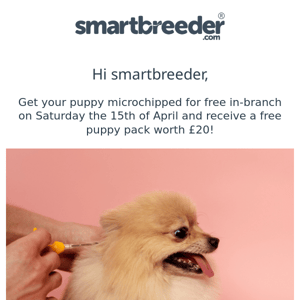 Free Puppy Microchipping and Puppy Pack