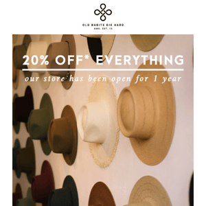 20% OFF ALL HATS AND CAPS! 💥