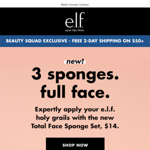 Apply your fav e.l.f. holy grails with the NEW Total Sponge Set