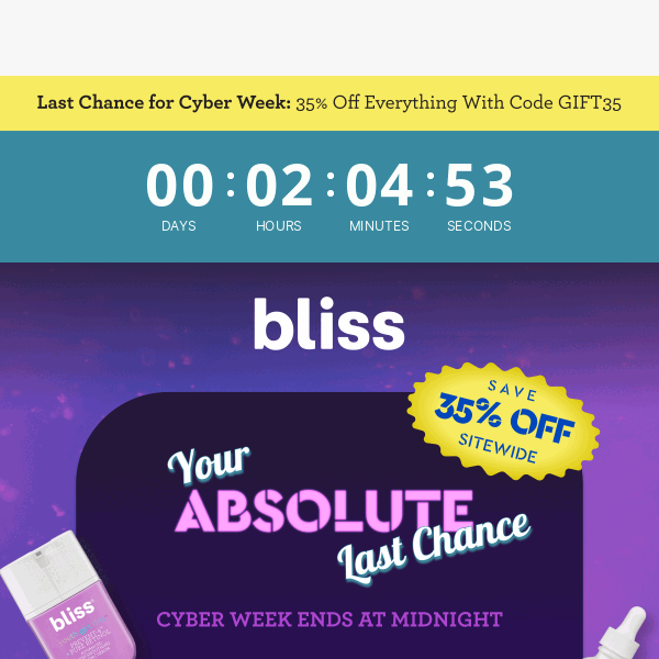 A few hours left for 35% off EVERYTHING