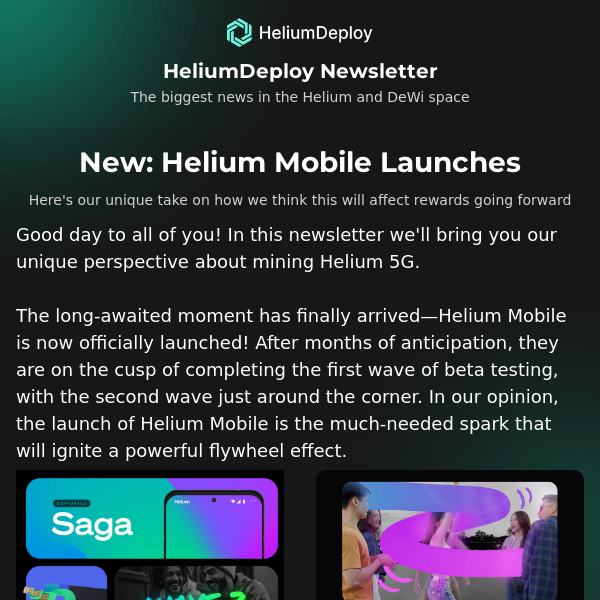Exciting News: Helium Mobile Launches, Boosting Deployment Opportunities - HeliumDeploy Weekly Newsletter