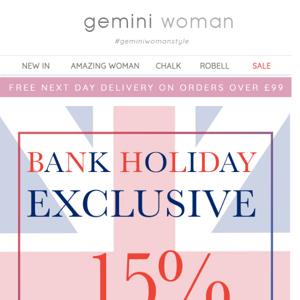 🇬🇧 Here's 15% Off to Celebrate!