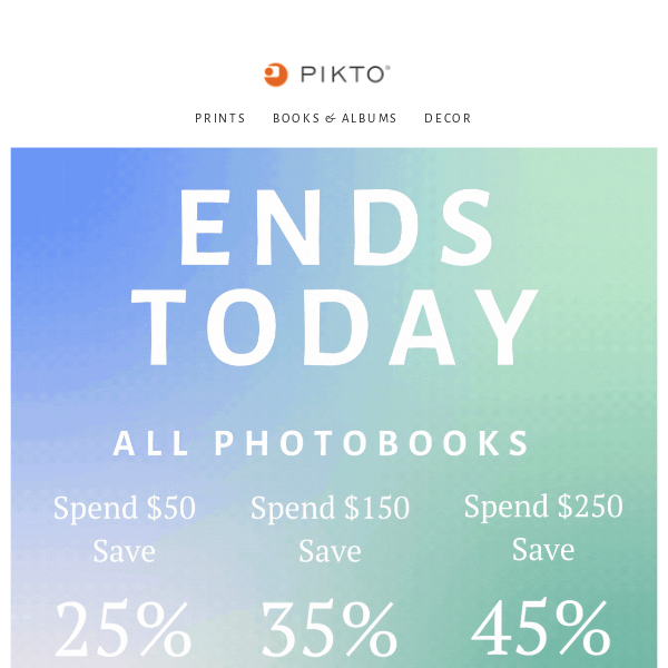 ⚡Lightning Alert: Last Day to Save up to 45% on Photobooks!
