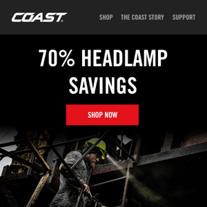 70% headlamp savings this weekend