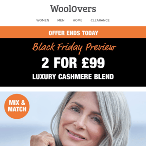 2 Cashmere Blend Styles For £99. Last Chance! 