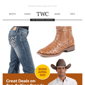 RE: Great Deals on Stetson, Roper, Tin Haul