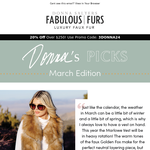 Donna's Picks - March Edition