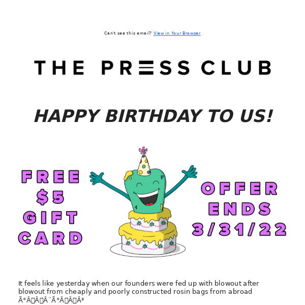 YOU'RE INVITED: The Press Club Birthday Party 🎉