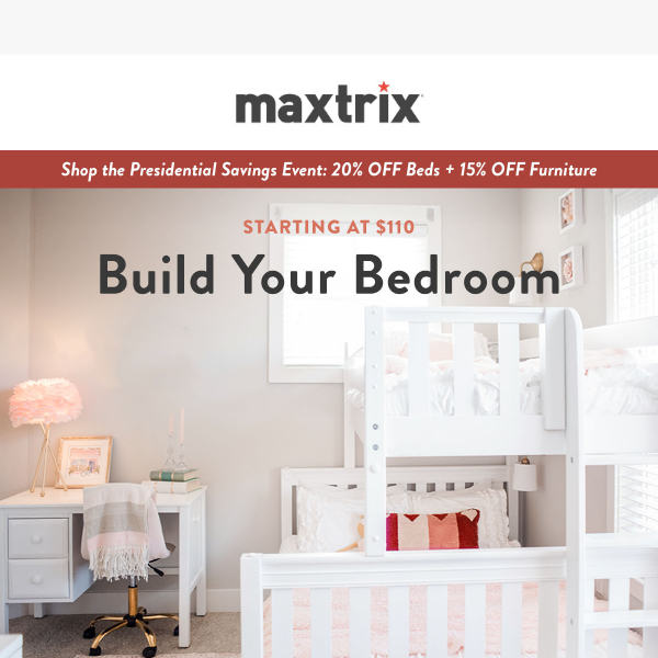 BYOB: Build-Your-Own-Bedroom for 20% Off