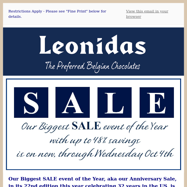 Last Chance to Save Big on Leonidas Chocolates! 🍫