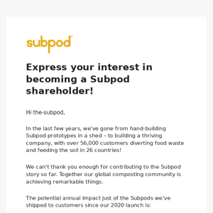 Invest in Subpod - It's time to express your interest!