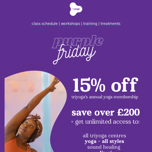 Triyoga, purple friday offers end today💜