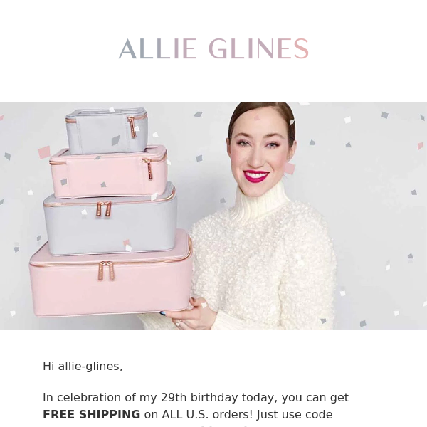 Surprise! 🥳 FREE U.S. Shipping (for my 29th birthday)