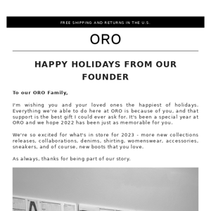 A Holiday Message From Our Founder