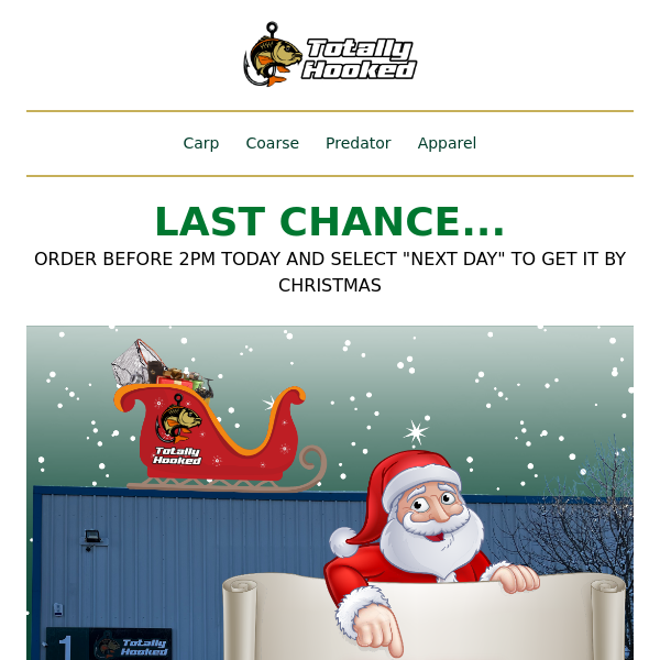 🚚 🎁  Totally Hooked, It's Your Last Chance for Christmas Fishing Gear 🎣