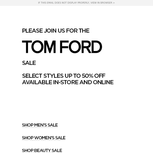 TOM FORD SALE