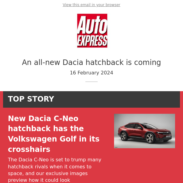 Dacia's new VW Golf rival