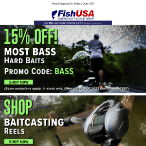 Stock Up on Bass Hardbaits! 15% Off for a Few More Hours!