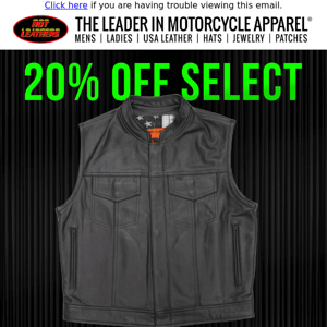 ⚡ 20% Off Hot Leathers Vests! ⚡