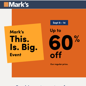 This. Is. Big. Event up to 60% off